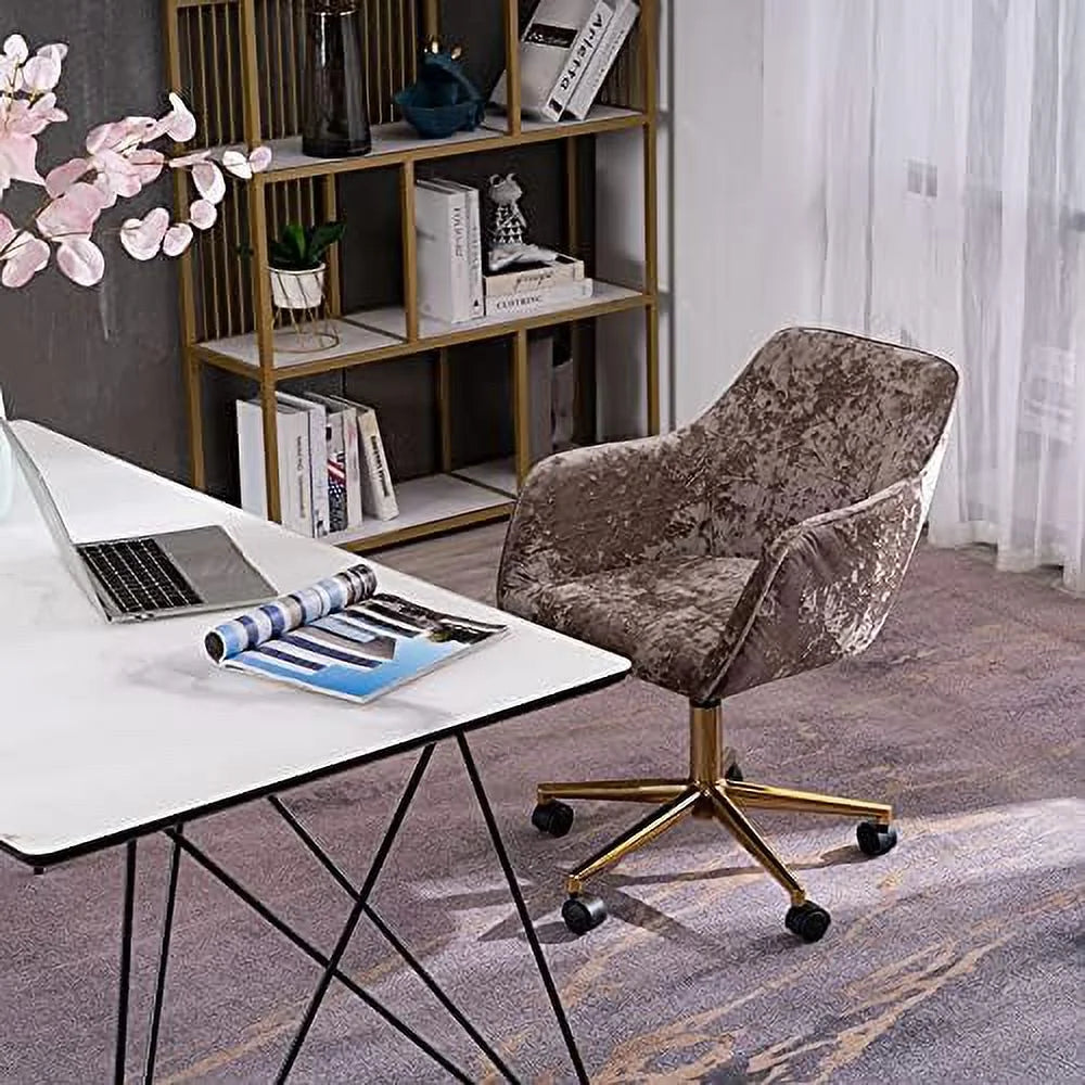 Velvet Fabric Swivel Desk Chair K66026
