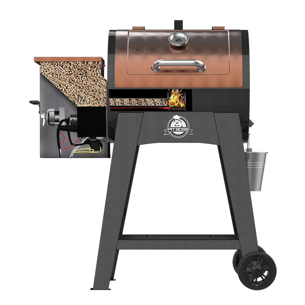 540 Sq. In. Wood Pellet Grill with Flame Broiler and Meat Probe B414