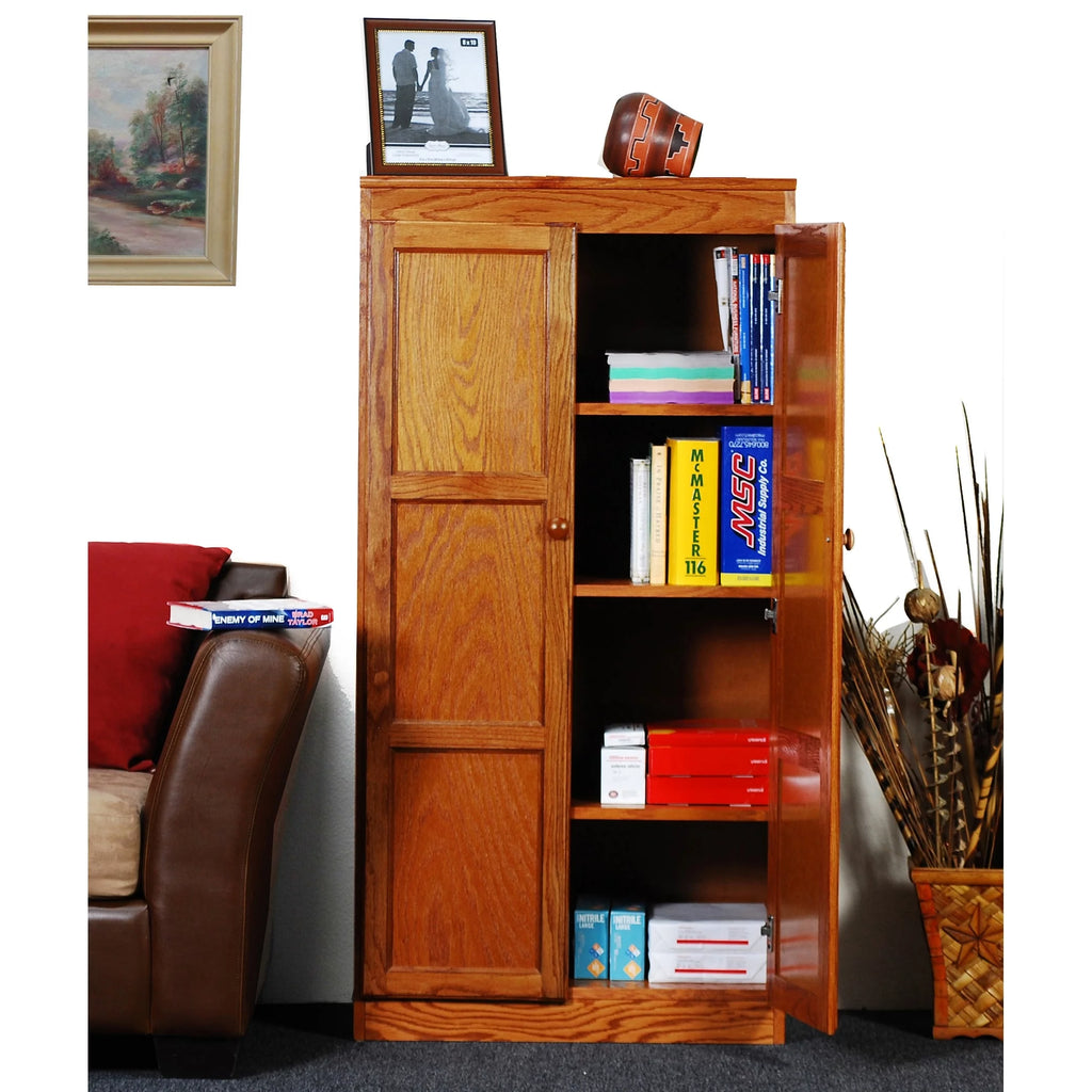 Multi-use Storage Cabinet 4 Shelves Cherry Finish Z448