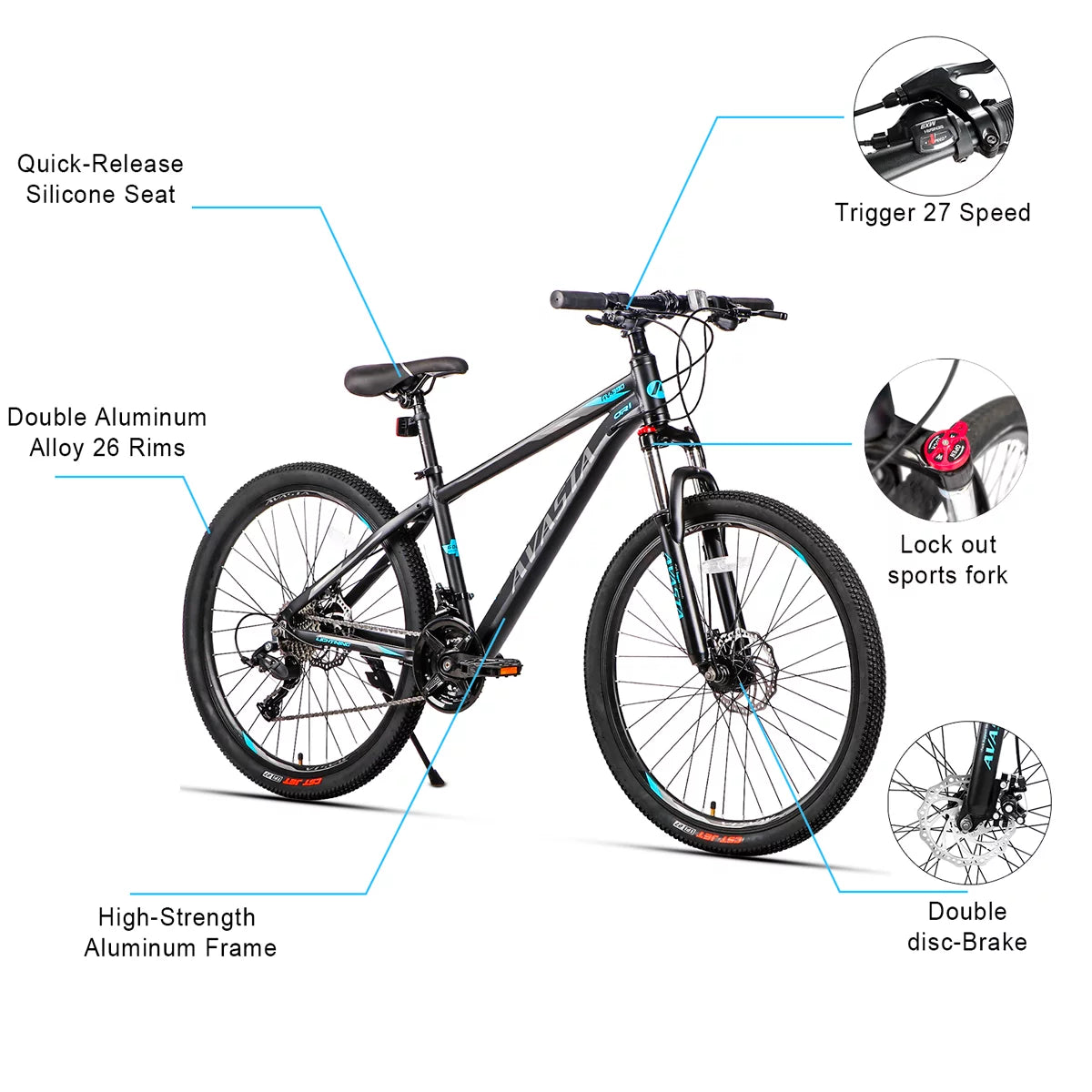 21-Speeds 26-Inch Wheels Aluminum Frame Disc Brakes Mountain Bike R3297