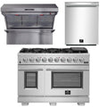 48 Inch Gas Burner Electric Oven Pro Range, Wall Mount Range Hood, Dishwasher R96432
