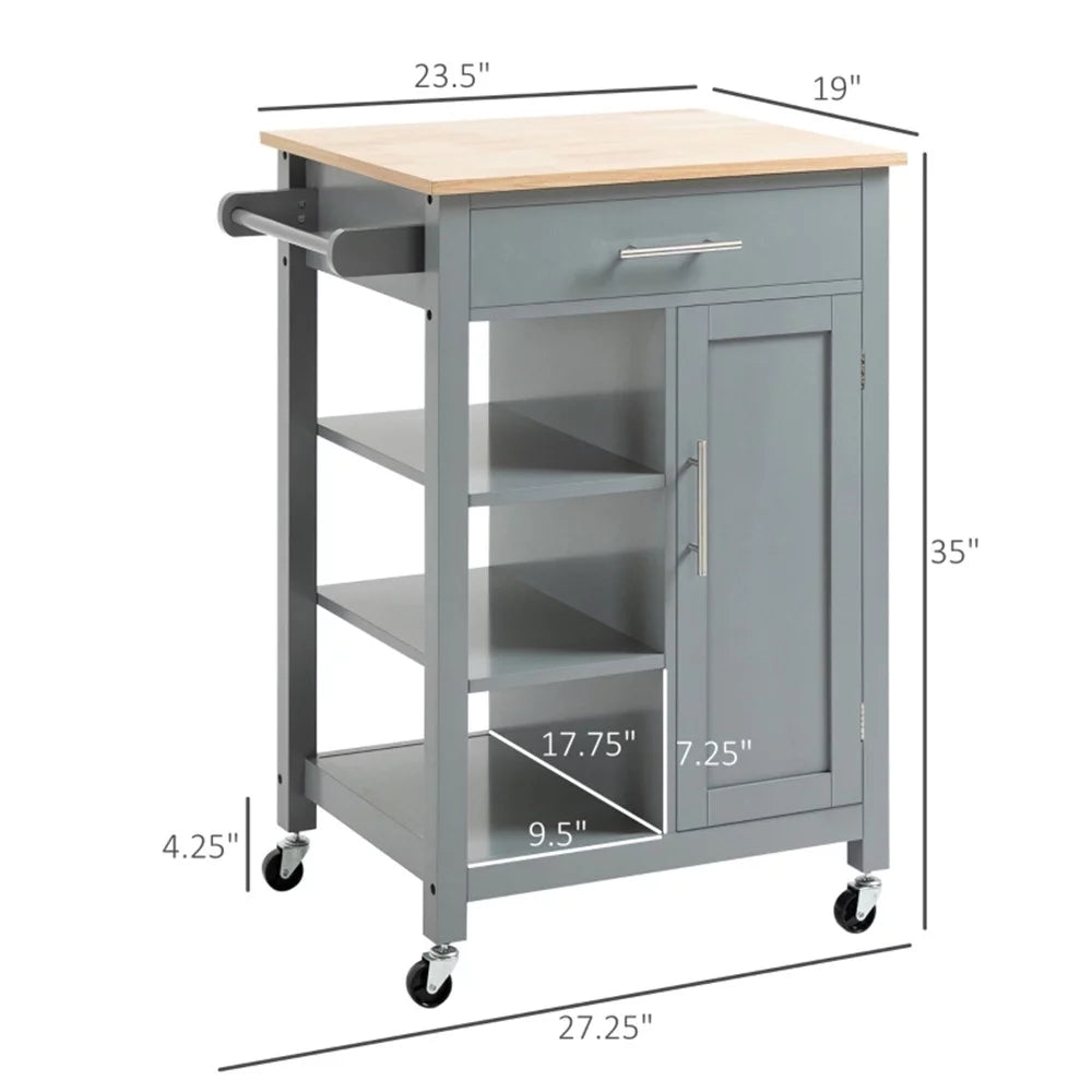 Kitchen Island Cart on Wheels H7034