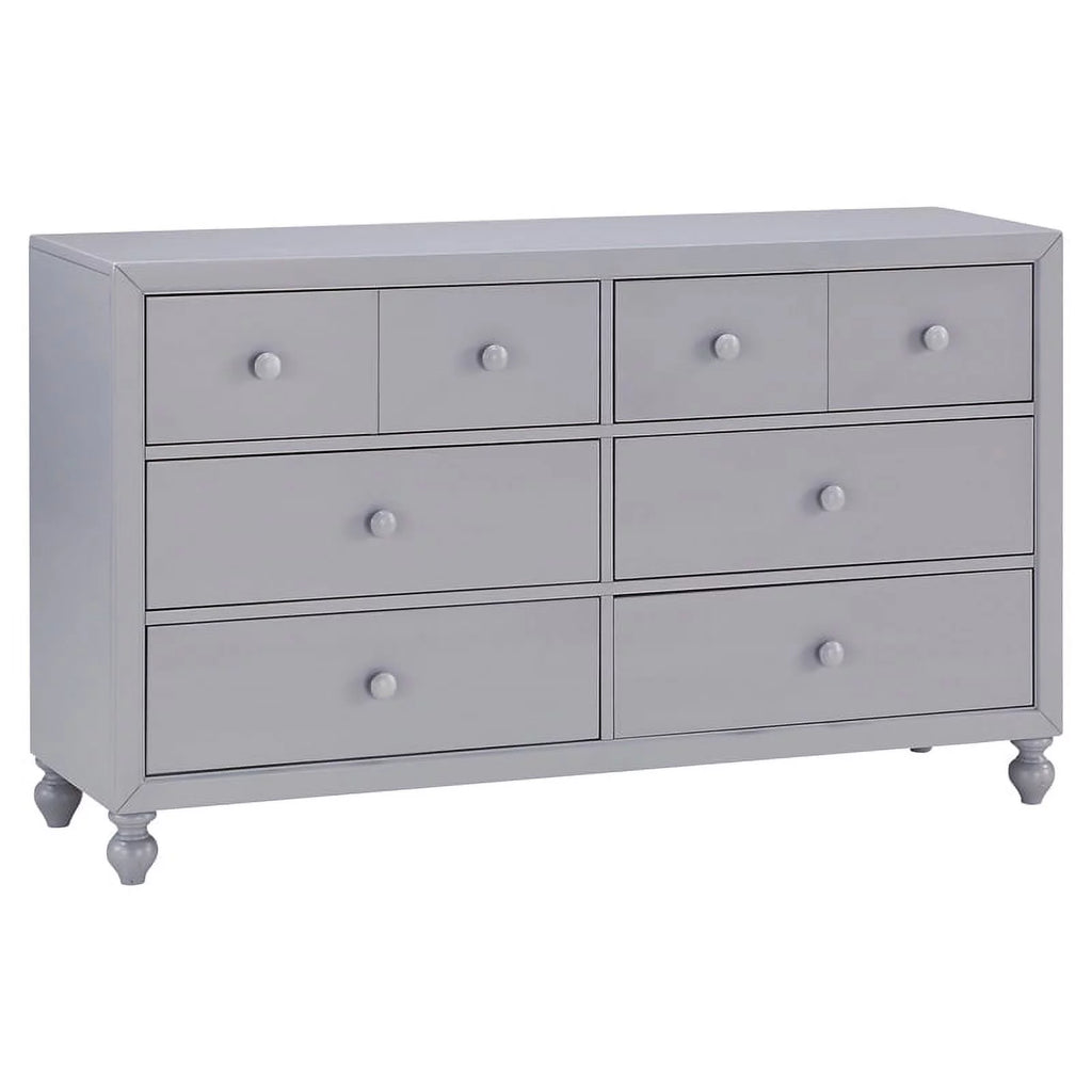 Gray 6 Dovetail Drawers Modern Wood Dresser E933499
