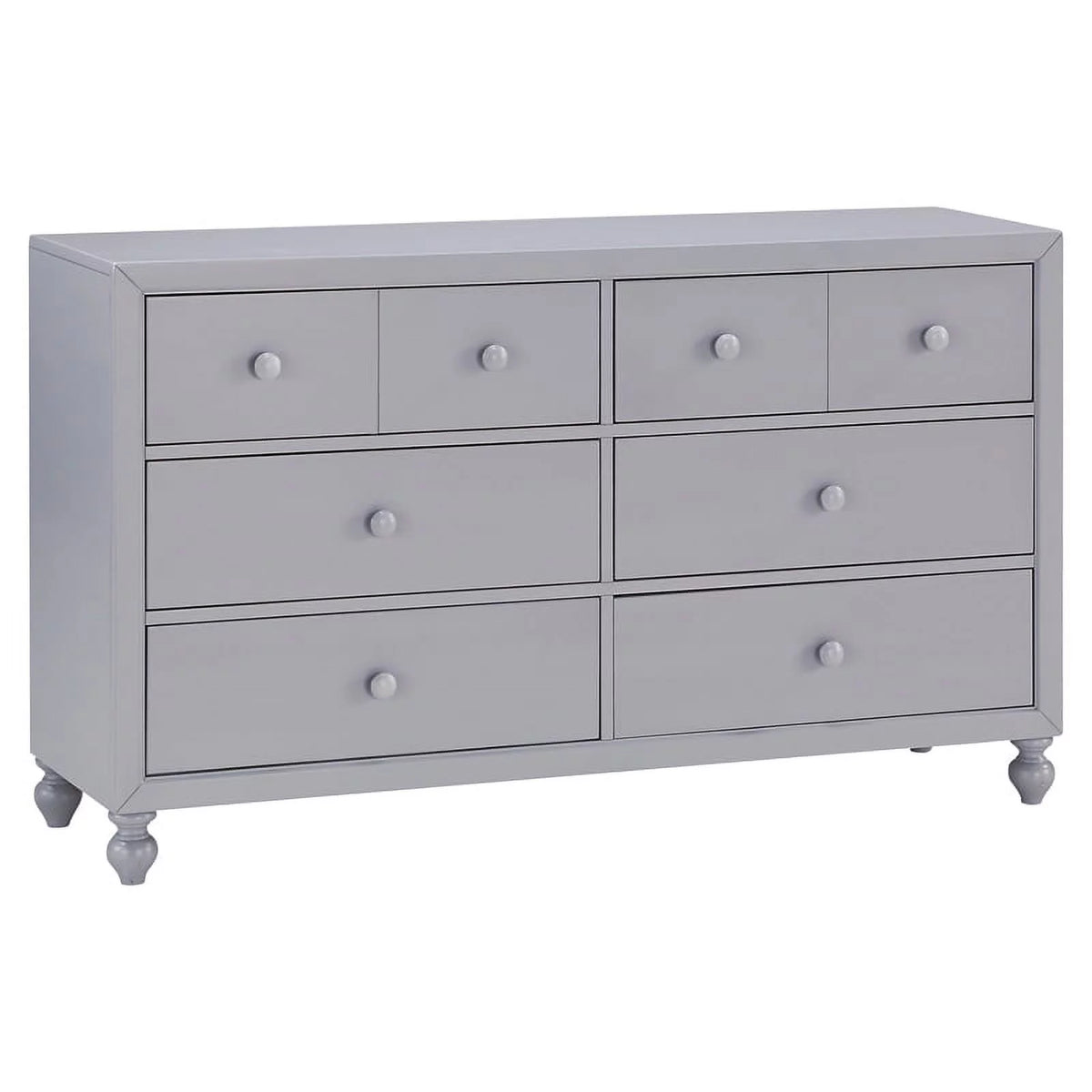Gray 6 Dovetail Drawers Modern Wood Dresser E933499