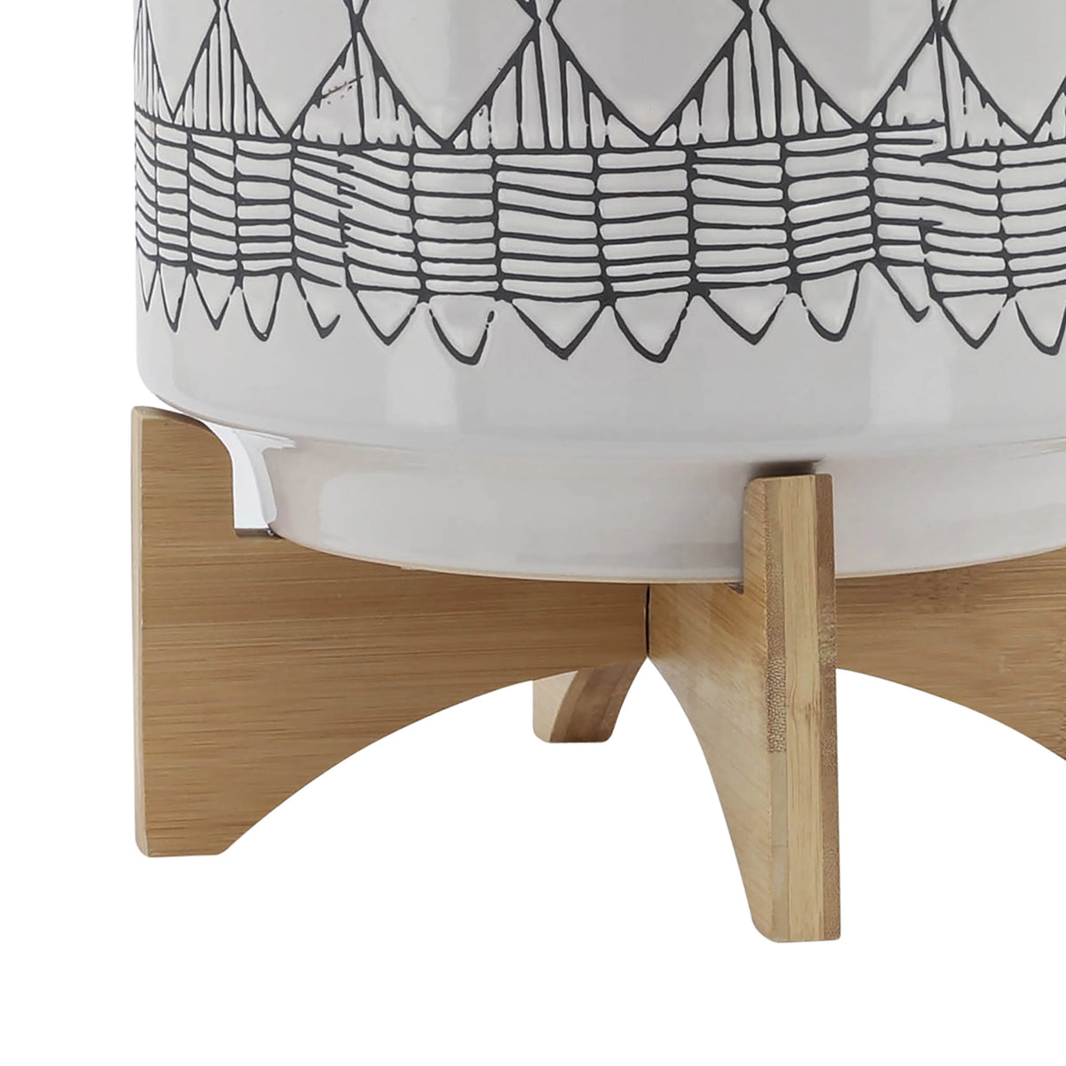 Ceramic Planter On Wooden Stand S85842