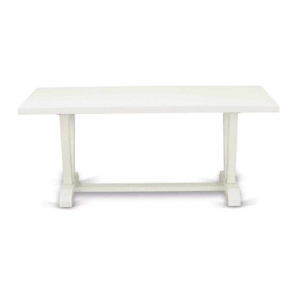Kitchen Table with Linen White Top and Wooden Legs I7033