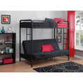 Black Metal Twin Over Futon Bunk Bed L26245